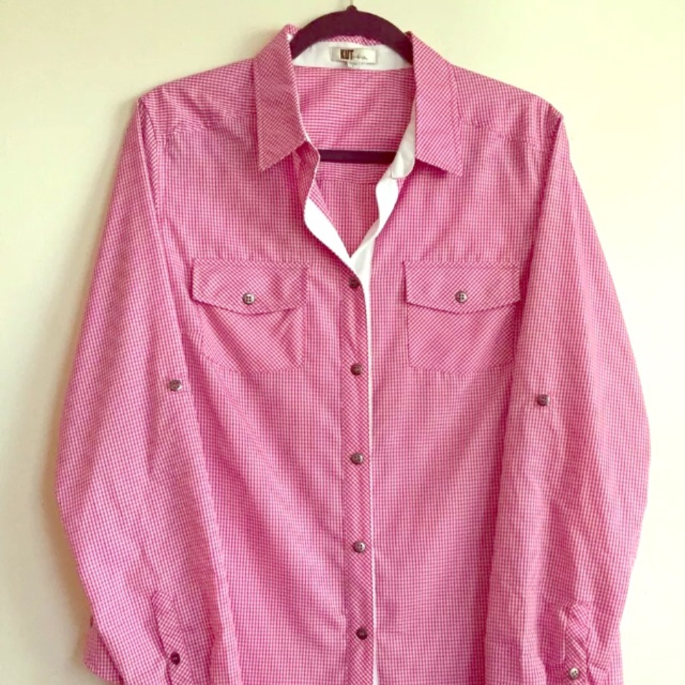KUT from the Kloth (Large) Pink Gingham Shirt